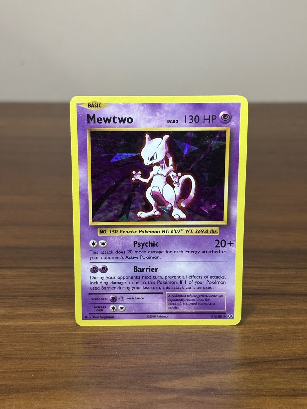 Mewtwo Pokemon TCG Evolutions Cracked Ice Holo 51/108